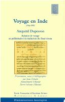 Voyage en Inde, 1754-1762