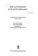 Stadt und Hochschule im 19. und 20. Jahrhundert