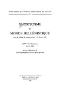 Gnosticisme et monde hellénistique