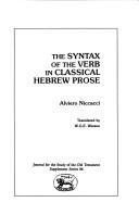 Syntax of Verbs (JSOT Supplement)