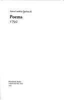Poems (Revolution and Romanticism, 1789-1834)