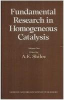 Fundamental Research in Homogeneous Catalysis (Fundamental research in homogeneous catalysis)