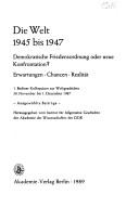Die Welt 1945 bis 1947
