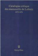 Catalogue critique des manuscrits de Leibniz
