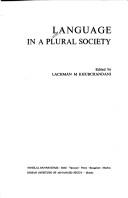 Language Language Language in a Plural Society (MLBD Series in Linguistics)