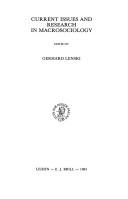 Current issues and research in macrosociology