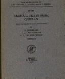Aramaic Texts from Qumran (Semitic Study Series , No 4)