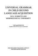 Universal Grammar in Child Second Language Aquisition (Language Acquisition & Language Disorders)
