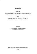 Papers from the 3rd International Conference on Historical Linguistics