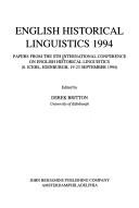 Papers from the 8th International Conference on English Historical Linguistics (8. ICEHL, Edinburgh, 19-23 September 1994)