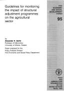 Guidelines for Monitoring the Impact of Structural Adjustment Programmes on the Agricultural Sector (Economic & Social Development Papers)