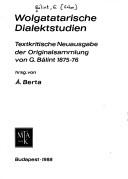 Wolgatatarische Dialektstudien
