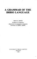 A grammar of the Ibibio language