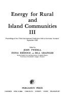 Energy for Rural and Island Communities III