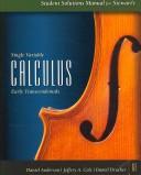 Student solutions manual for single variable calculus early transcendentals