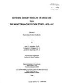 National Survey Results on Drug Use from the Monitoring the Future Study, 1975-2003 Vol. 1