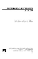Physical Properties of Glass#(Wykeham Science Series, No. 24) Physical Properties of Glass#(