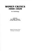 Women Critics 1660-1820