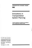 Innovations in transportation system planning