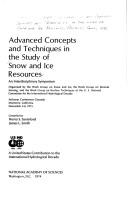Advanced concepts and techniques in the study of snow and ice resources