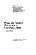 Policy and program research in a university setting