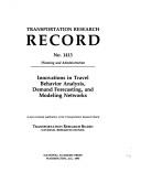 Innovations in Travel Behavior Analysis, Demand Forecasting, & Modeling Networks (Trr 1413) (Transportation Research Record,)