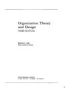 Organization Theory and Design Third EDI