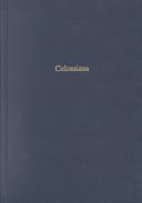 Bibliographies for Biblical Research: Colossians (Bibliographies for Biblical Research: New Testament)