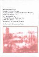 Una Comparacion De Tres Traducciones Al Ingles De "LA Familia De Pascual Duarte", De Camilo Jose Cela