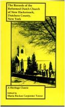 Records of the Reformed Dutch Church of New Hackensack, Dutchess County, New York