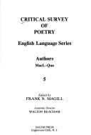 Critical Survey of Poetry English Language Series