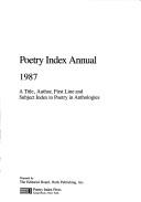 Poetry Index Annual, 1987