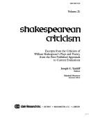 SC Volume 21 Shakespearean Criticism