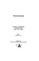 Awwa Annual Conference Proceedings, Cincinnati, Oh, 1990 (Annual Conference Proceedings)