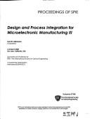 Design And Process Integration for Microelectronicmanufacturing 3