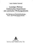Lessing's Philotas: Asthetisches Experiment Mit Satirischer Wirkungsabsicht
