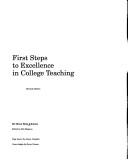 First steps to excellence in college teaching