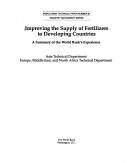 Improving the Supply of Fertilizers to Developing Countries