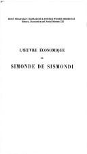 Loeuvre Economique De Simonde De Sismond