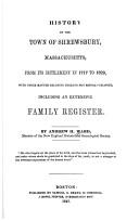 History of the Town of Shrewsbury, Massachusetts