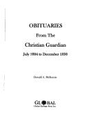 Obituaries from the Christian Guardian, July 1884 to December 1890