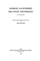 Georges Pachymérès.  Relations historiques (Volume IV)