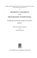 Moritz Lazarus Und Heymann Steinthal