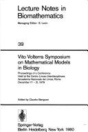 Vito volterra symposium on mathematical models in biology