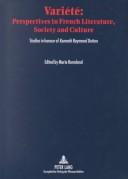 Variete: Perspectives In French Literature, Society And Culture