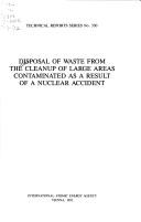 Disposal of Waste from the Cleanup of Large Areas Contaminated As a Result of a Nuclear Accident