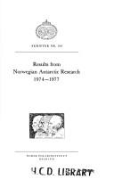 Results from Norwegian Antarctic Research, 1974 to 1977