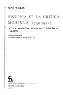 Historia De La Critica Moderna, 1750-1950