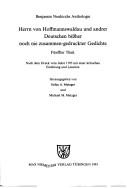 Herrn von Hoffmannswaldau und andrer Deutschen auserlesener und bissher ungedruckter Gedichte