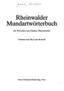 Rheinwalder Mundartwörterbuch